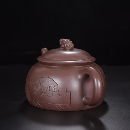 Chinese Yixing Zisha Clay Handmade Exquisite Teapot （纳财 底款：顾景舟，范曾）