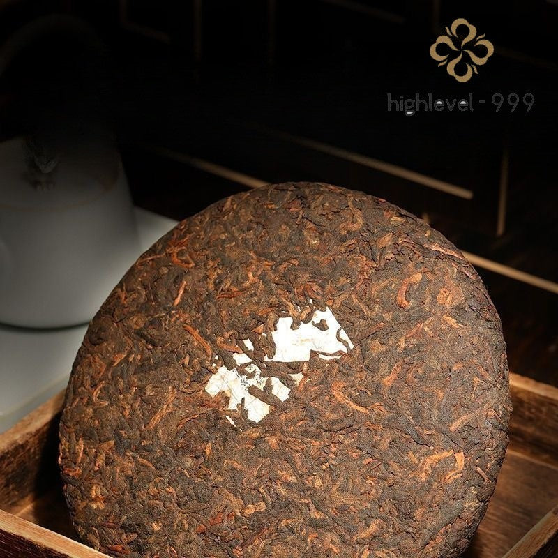 357g Ripe Pu'er Tea Cake Yunnan Glutinous Rice Aroma Aged Resistant Brewing Tea
