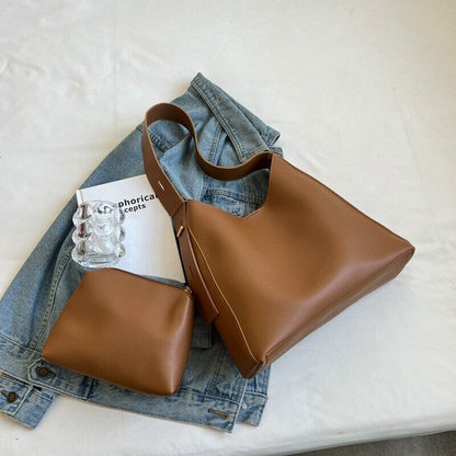 Women Handbag 2 Piece/set L Shoulder Bags High Quality PU Leather Bags Ladies