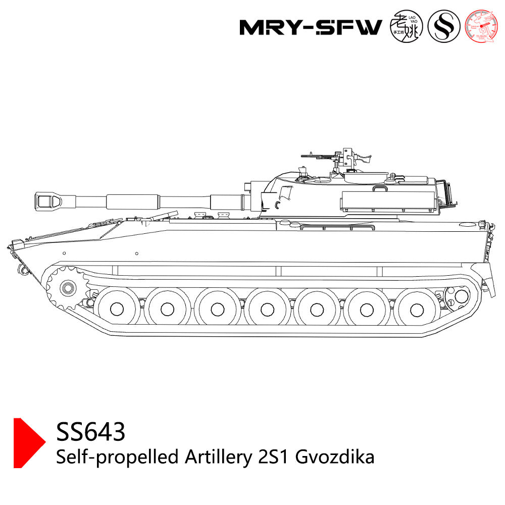 SSMODEL SS200643 1/200 Military Model USSR Self-Propelled Artillery 2S1 Gvozdika