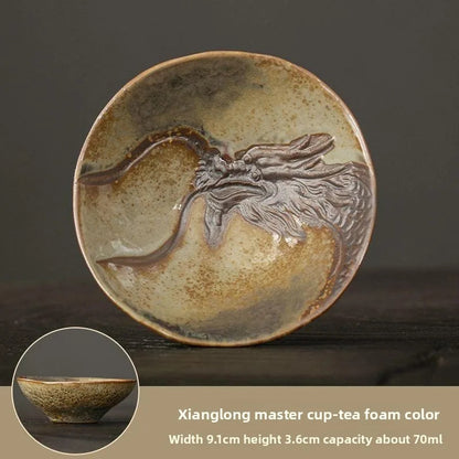 70ml Purple Clay Dragon Shape Hat Teacup Kung Fu Teaware High-end Master Cup
