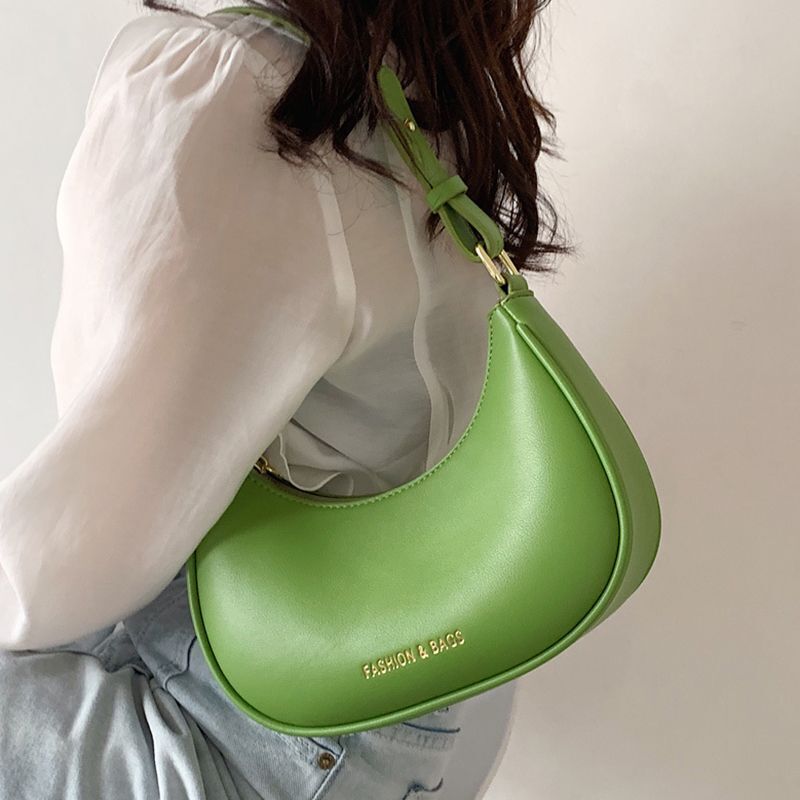 Half-moon Small Underarm Bags Clutch Synthetic Leather Handbags Shoulder Purses