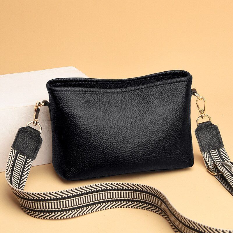 Casual Handbag Genuine Leather Bucket Vintage Tote Shoulder Bag Small Messenger