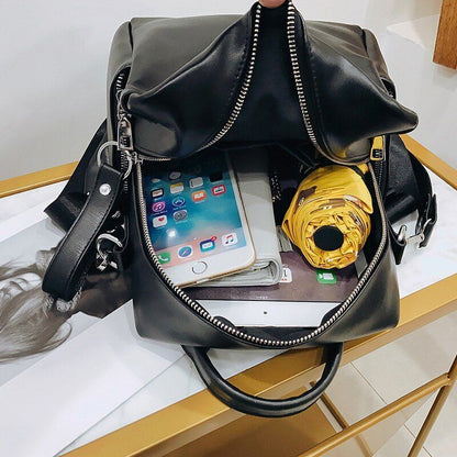 Synthetic Leather Backpack Bag Small Purse 20*11*28CM Pink/Black/White/Khaki 1PC