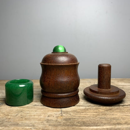 Collections Chinese Rosewood Carved Exquisite Thumb Ring Box Ring Storage Box