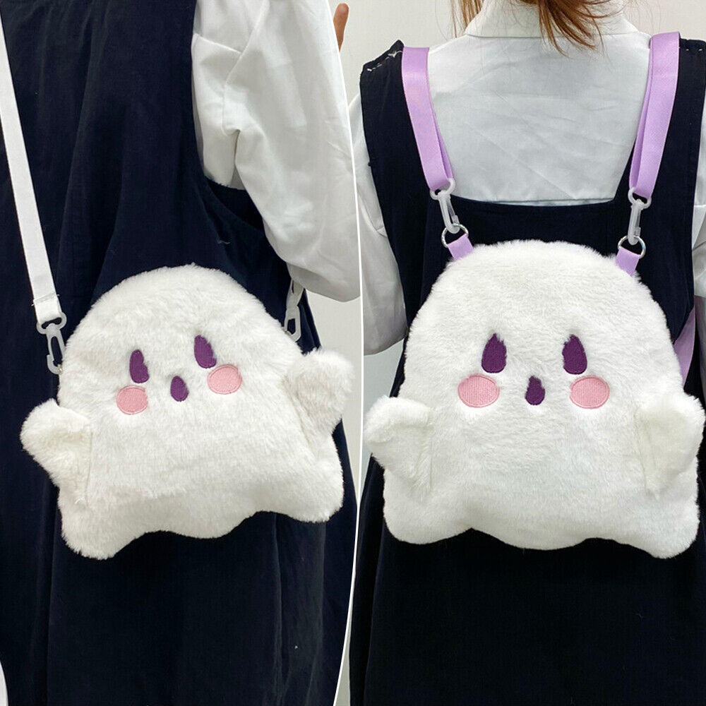 Cartoon Little Ghost Backpack Plush Shoulder Bag Children Girls Birthday Gifts