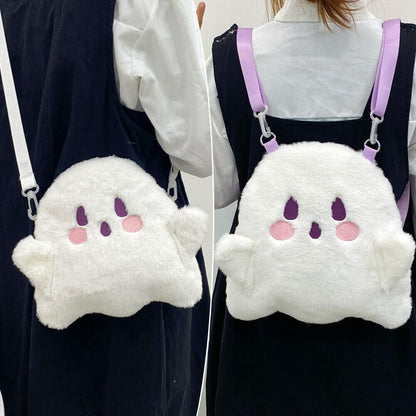Cartoon Little Ghost Backpack Plush Shoulder Bag Children Girls Birthday Gifts