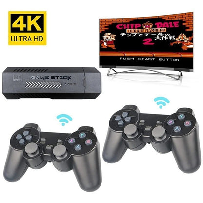 64GB, Wireless 4K Built-in Games HDMI TV Video Game Stick Console X2 Gamepad 游戏机