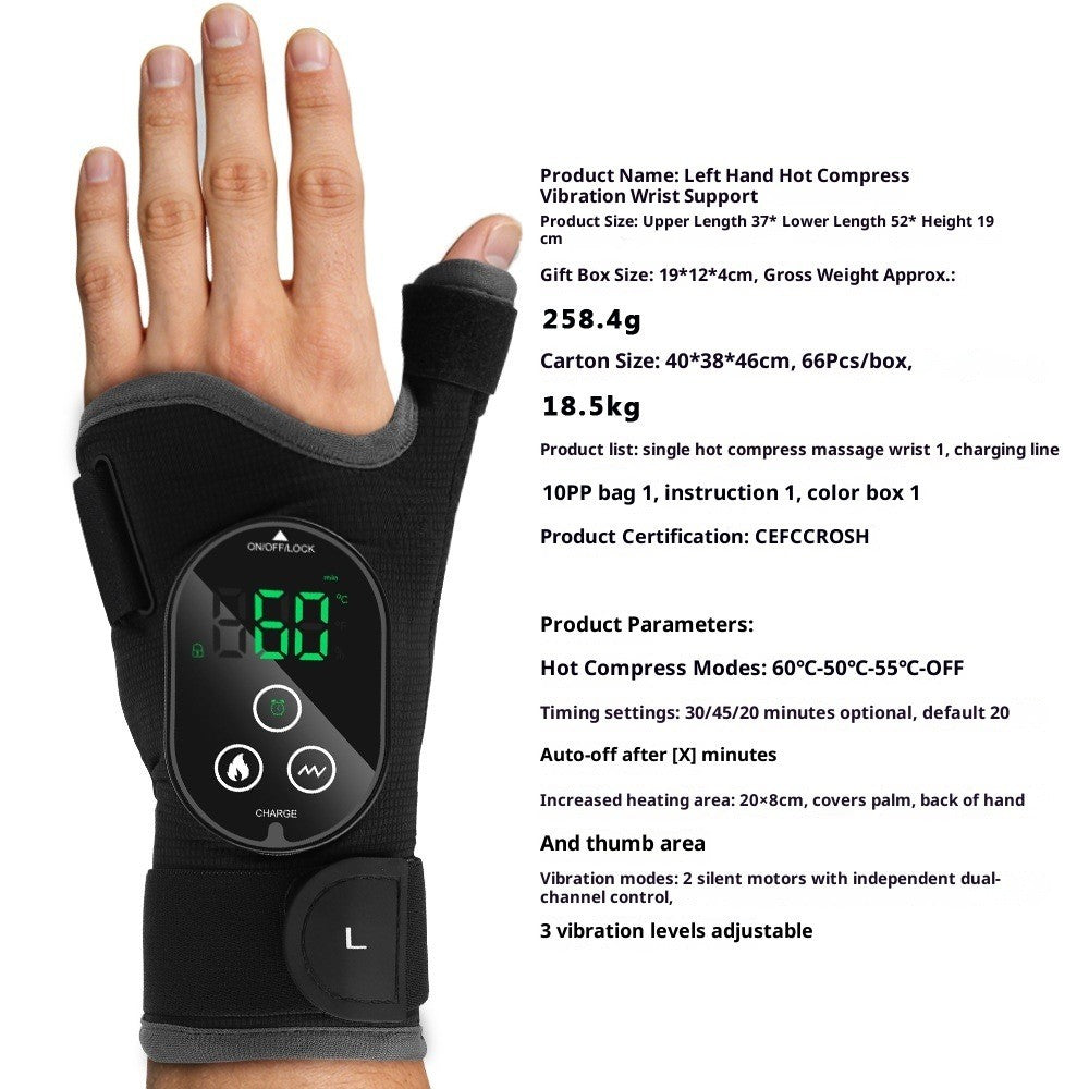 Wireless Electric Hot Compress Wrist Support Hand Pain Relief Massager Belt