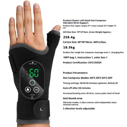 Wireless Electric Hot Compress Wrist Support Hand Pain Relief Massager Belt