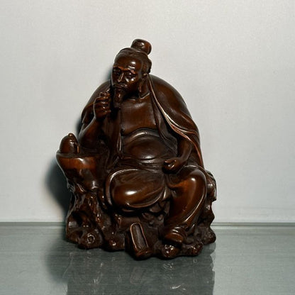 Vintage Chinese Wood Carving Figures Statues Wooden Figurine Ornaments Art Work