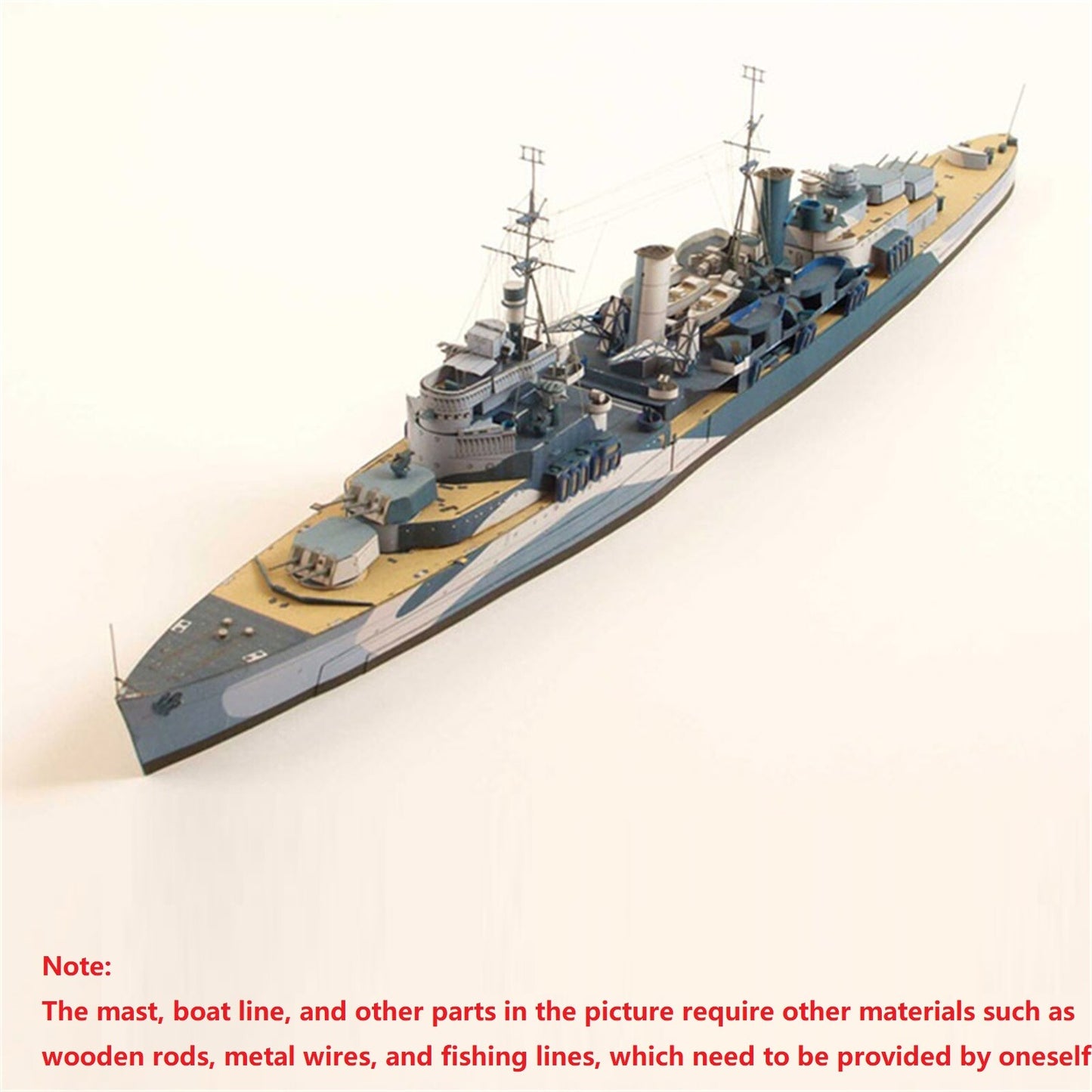 1:400 British Belfast Light Cruiser Set Battleship Paper Model DIY Puzzle Kits