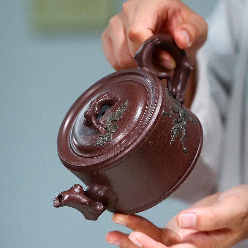 Original Ore Real Yixing Zisha Purple Grit Tea Pot Marked Handmade Master Pot