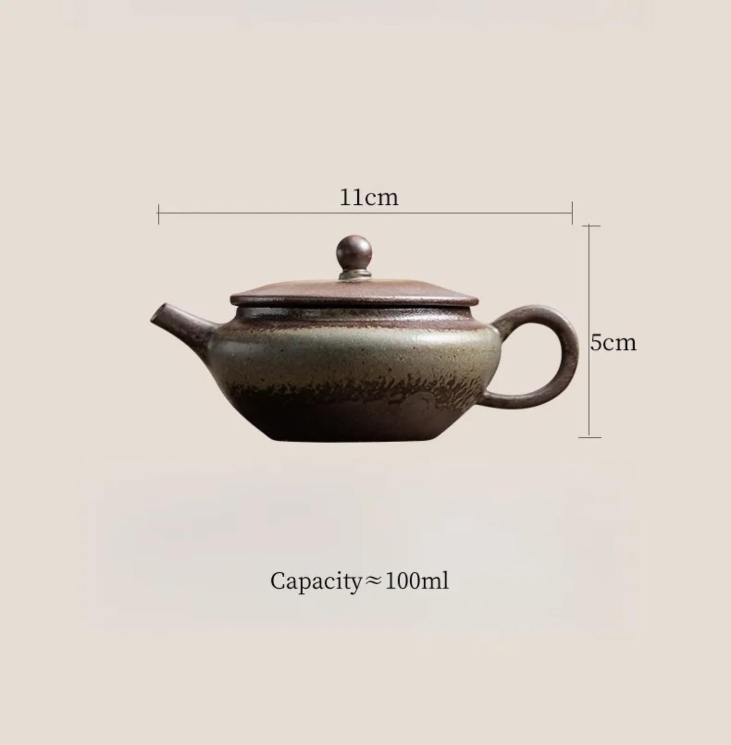 Teapot Retro Ceramic 100ML 3.3oz Brewing Tea Pot Kung Fu Tea Set Filter Teapot
