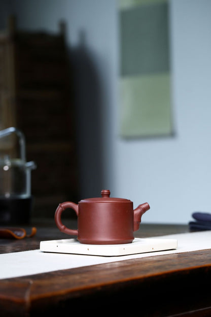 5.7"Collect Chinese Yixing Zisha Pottery Purple Clay 250ML Mesh Bamboo Teapot 竹段