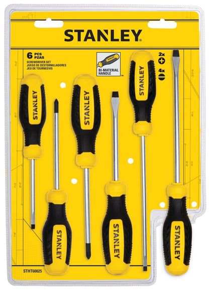 Stanley 6-Piece Screwdriver Set, Phillips and Slotted Tip Types (STHT60025)