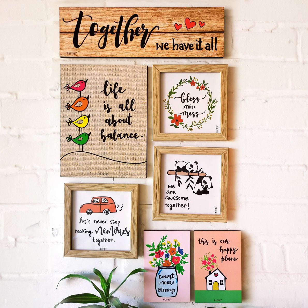 7 Piece "Life is All About Balance" Themed Wooden Wall Decoration Set - Inclu...