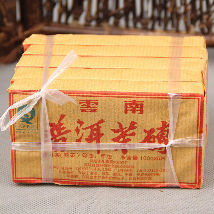 100g Yunnan Puer Shu Tea Brick Made by Puerh Materials Ripe Tea