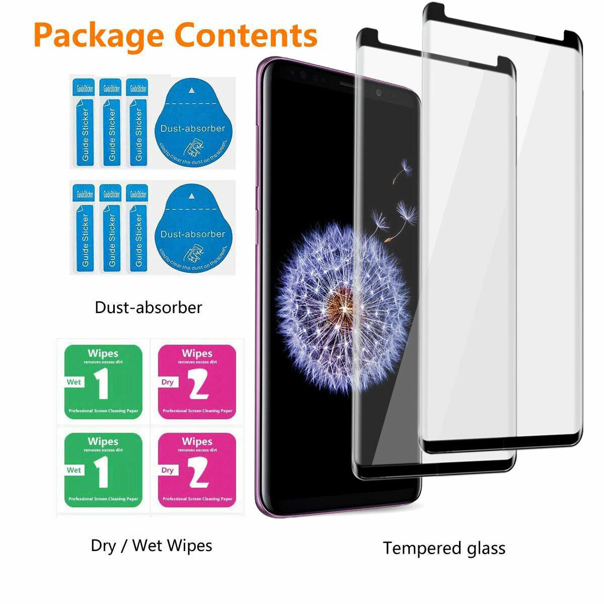For Samsung Galaxy S9 /S9 Plus Case Impact Hard Cover / Tempered Glass Protector