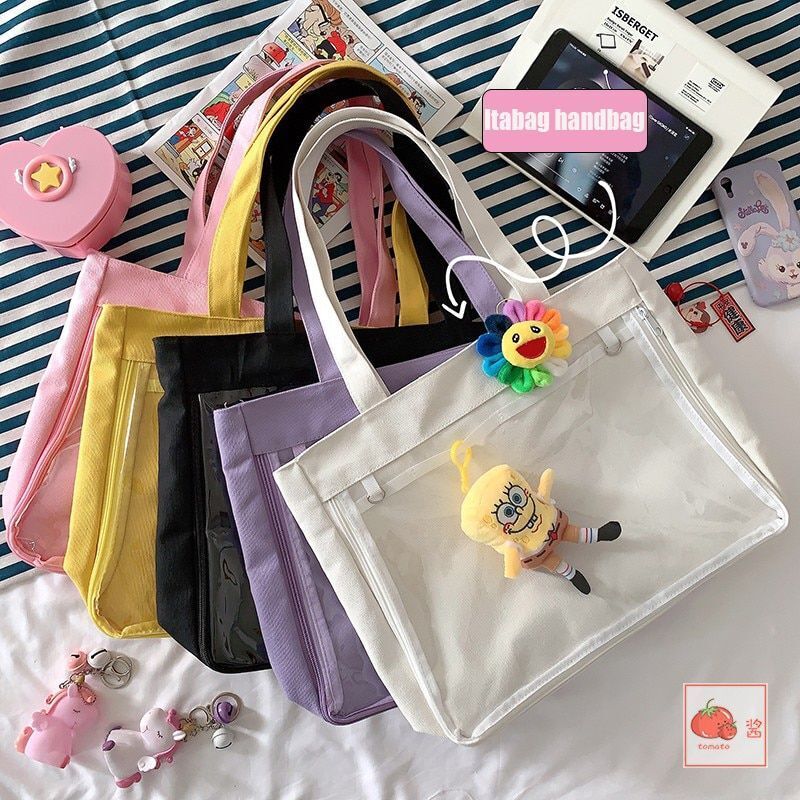 Crossbody Clear Bag Schoolbag Candy Sweet Shoulder Bags Polyester Canvas Handbag