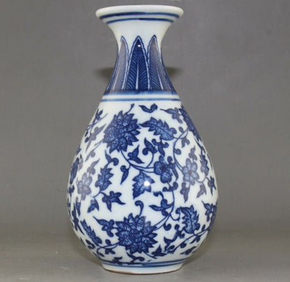 RARE BLUE AND WHITE PORCELAIN FLOWER VASE OF CHINESE ANTIQUE