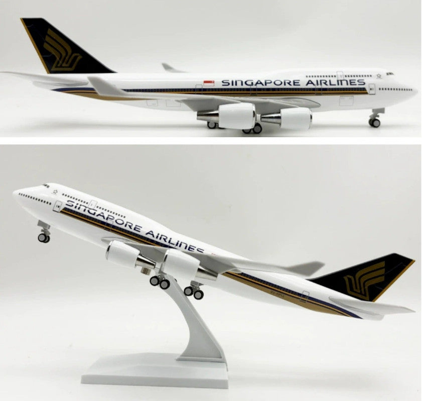 30CM SINGAPORE AIRLINES BOEING 747-400 Plane Landing Gear Resin Aircraft Model