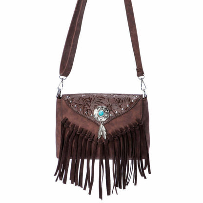 Celela Turquoise Fringe Studded Women Crossbody shoulder Bags Handbag Purse