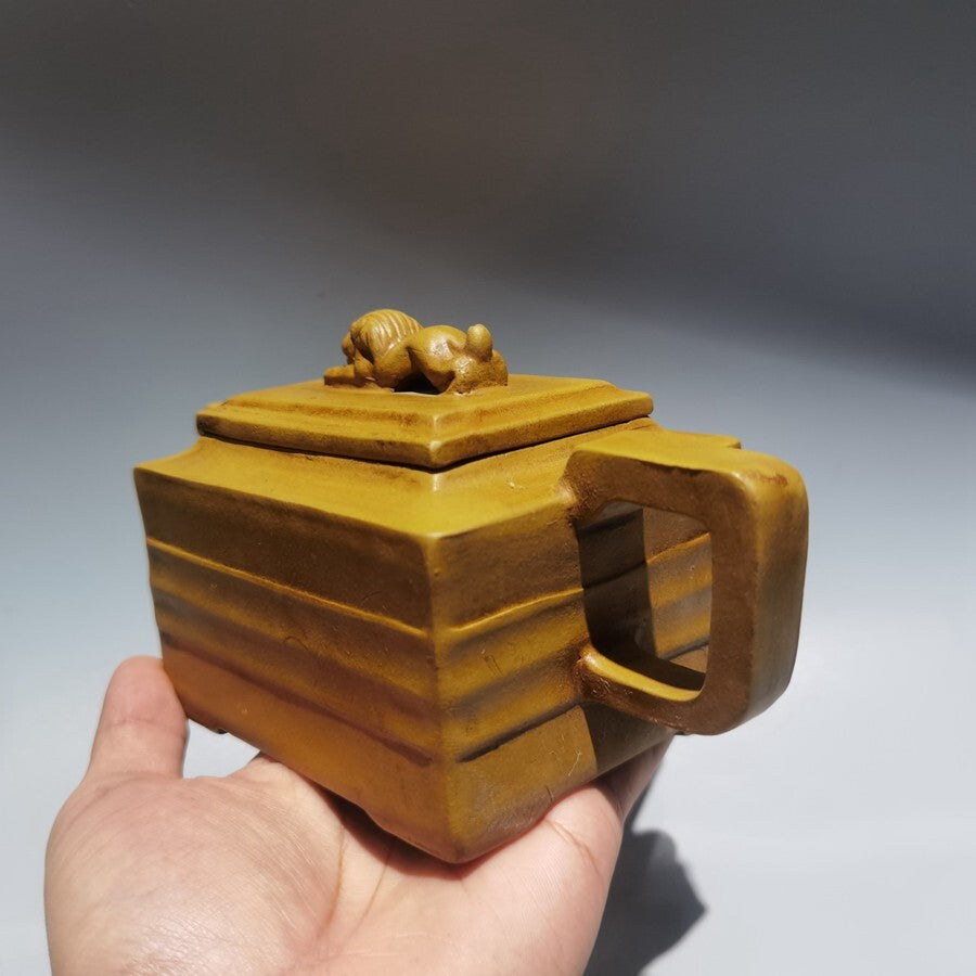Chinese old Yixing Clay Teapot lettering pumpkin Purple sand Teapot 420cc