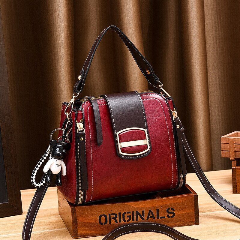Handbags Women Vintage Leather Shoulder Hand Bag Crossbody Purses Messenger Bag
