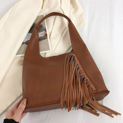 Small Handbag Women Spring Travel 2pcs/set Tassels Shoulder Bag