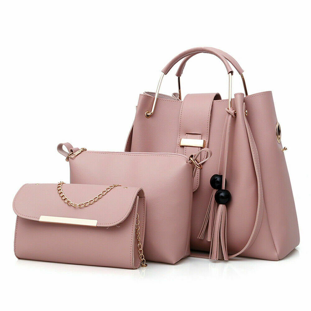 4Pcs/Set Women Lady Leather Handbags Messenger Shoulder Bags Tote Satchel Purse