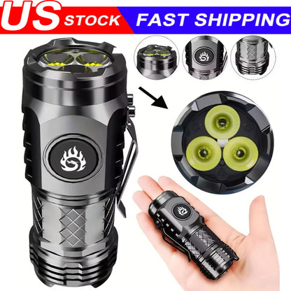 Three-Eyed Monster Mini Super Power Flashlight Camping Waterproof rechargeabke