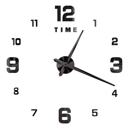DIY Wall Clocks Acrylic Mirror Large 3D Frameless Home Living Room Decor 37-47In
