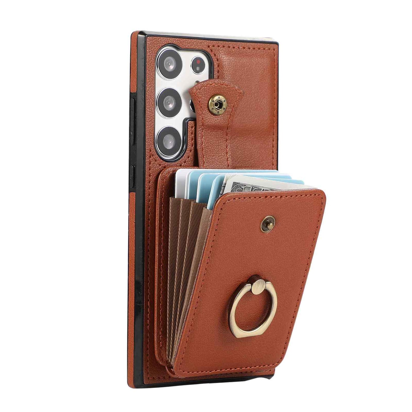 For Samsung Galaxy S25 Ultra/S25+ Case Wallet with Card Holder 360°Rotation Ring