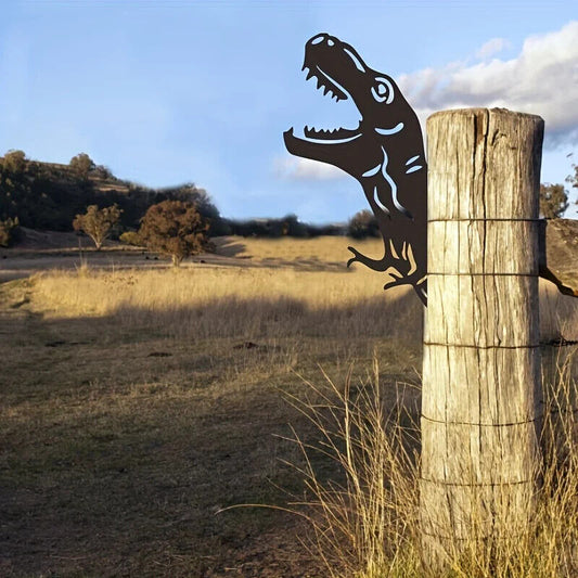 1pc, Fence Fence Animal Decorations Peep Crocodile Farmhouse Statue Metal Crafts