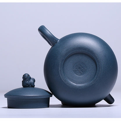 Handmade Yixing Zisha Green Zhu Clay Pottery Tea Pot Master Pot Mascot Teapot