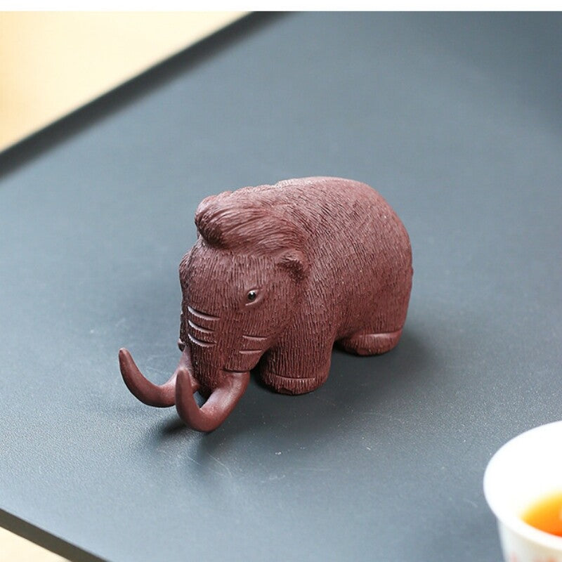 Handmade Artware Real Yixing Zisha Clay Tea Pet Elephant Statue Table Ornament
