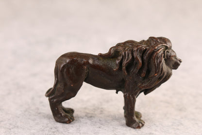 Mini Good stand Bronze lion leo Collection netsuke statue tea pet table decor