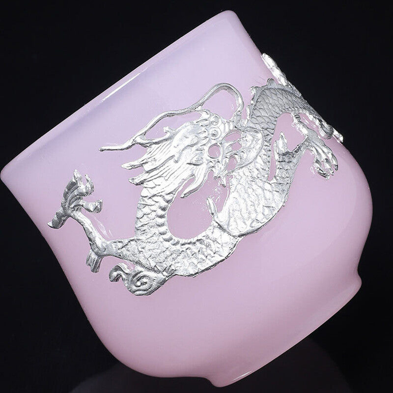 1pc 80ml Chinese Tea Cup Porcelain Tea Cup for Lady Pink Glaze Personal Cup