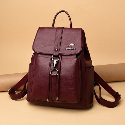 Backpack Vintage Travel Soft Genuine Leather Bag Large Bookbag School Bags 1 PC