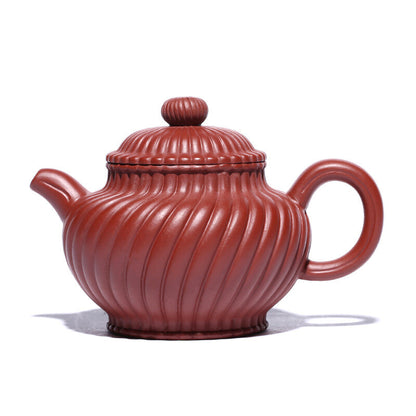 China Yixing Zisha Pottery Clovershrub Clay Handmade Tendon Grain Teapot