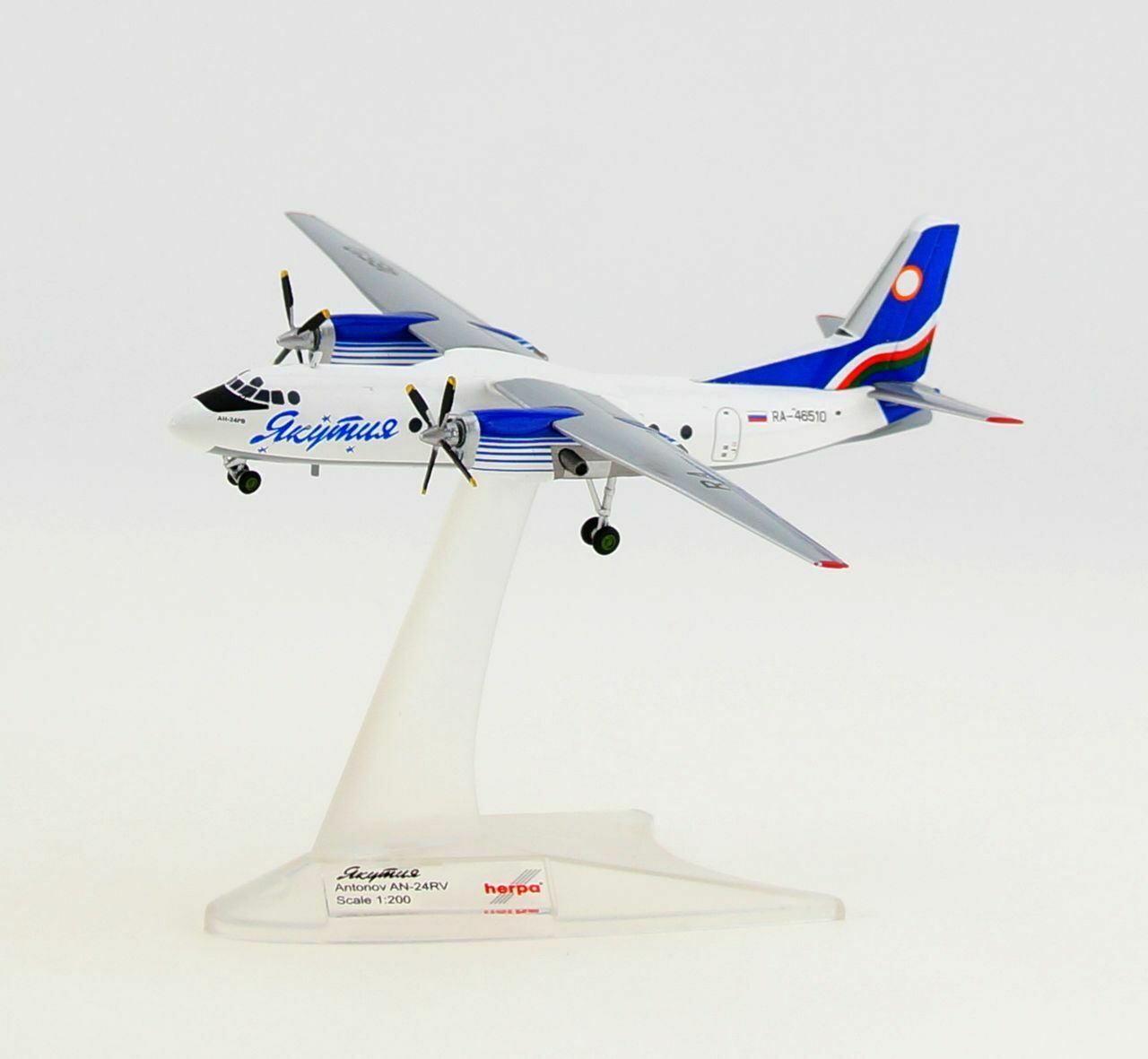 Herpa yakutaviatrans Antonov AN-24RV Aircraft 1/200 diecast plane model aircraft