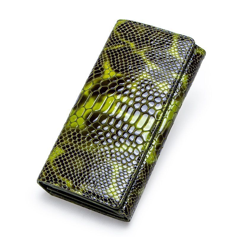 Coin Purse Genuine Leather Long Wallet Serpentine Design Phone Clutch Money Bags