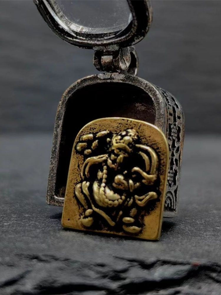 Tibetan Mahakala Ghau Box Pendant Yellow Jambhala Green Tara Amulet Openable