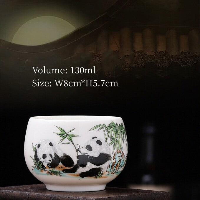 Porcelain Tea Cup Fat Mutton Jade Ceramic Master Cup 100ml / 130ml Personal Cups