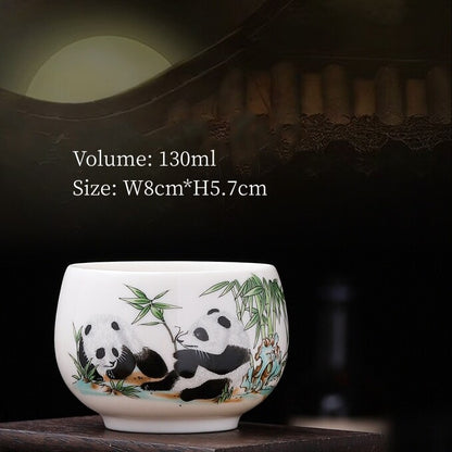 Porcelain Tea Cup Fat Mutton Jade Ceramic Master Cup 100ml / 130ml Personal Cups