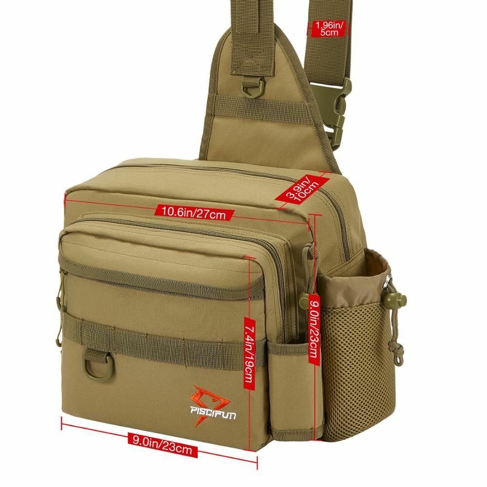 Fishing Bag Multifunctional Tackle Nylon Outdoor Water-resistant Sling Reel Lure