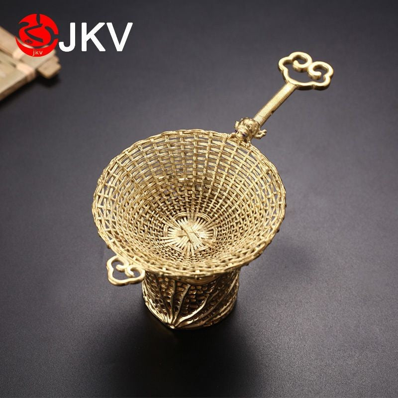 Carp Shaped Brass Tea Strainer Set Hollow Out Kung Fu Tea Filter Accessory