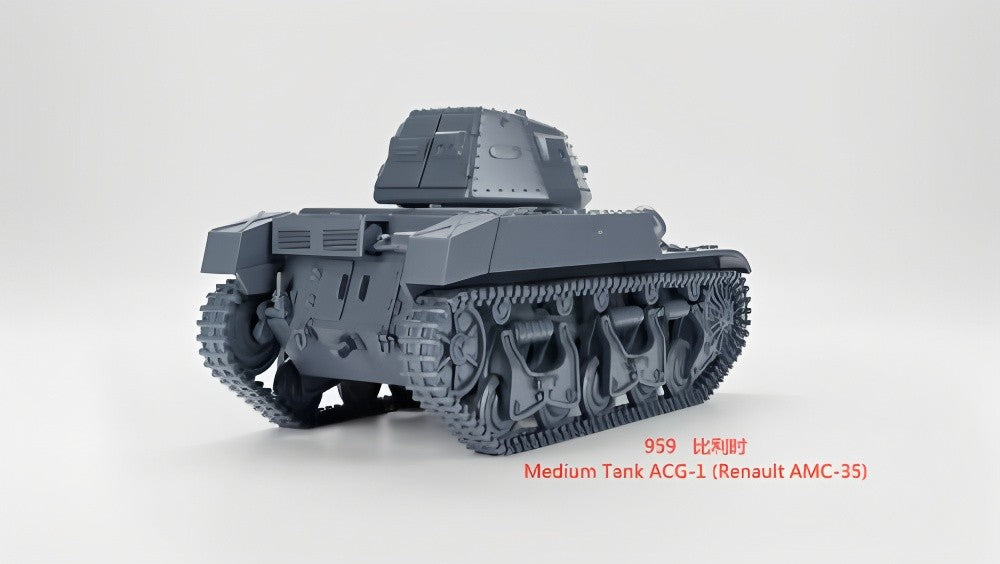 3D Printing 1/72 Belgian Medium Tank ACG-1 Tank Unpainted