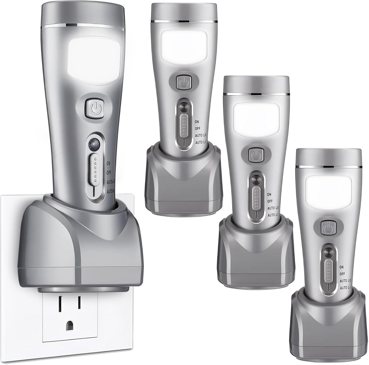 3 Pack Rechargeable Emergency Lights for Home Power Failure Rechargeable Plug in